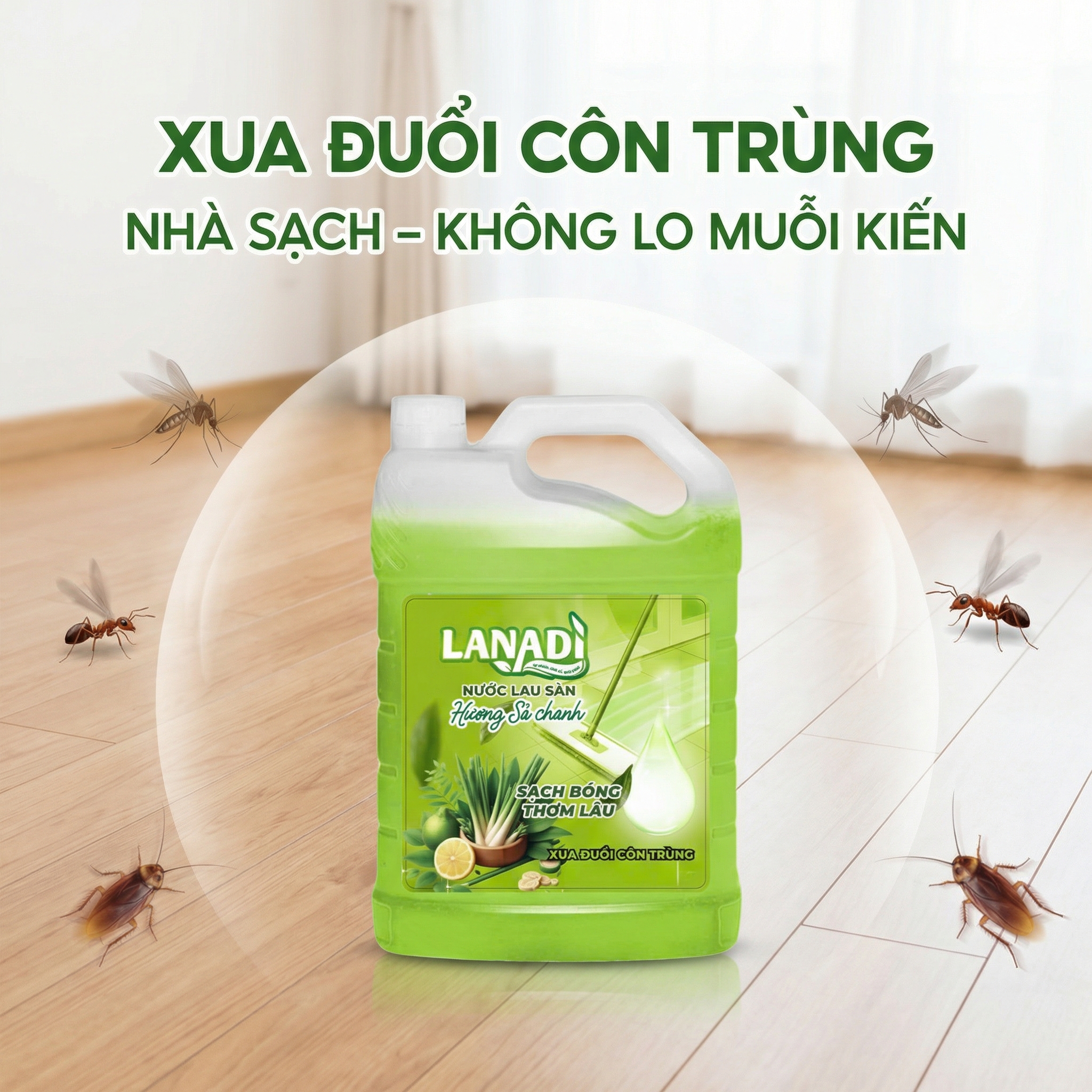 Nước Lau sàn lanadi sả chanh
